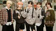 Integrantes do TXT nos bastidores do clipe de "Chasing That Feeling" - Divulgação/BigHit Music