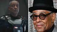 Giancarlo Esposito como Moff Gideon em 'The Mandalorian' e Giancarlo Esposito na premiere da série 'The Gentlemen' - Divulgação/Disney+/Stuart C. Wilson/Getty Images