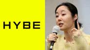 Logo da HYBE e Min Heejin, ex-CEO da ADOR - Divulgação/HYBE e Han Myung-Gu/WireImage