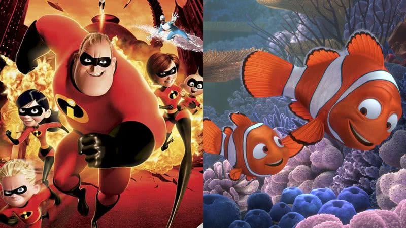 Protagonistas da animação "Os Incríveis" e "Procurando Nemo" - Reprodução/Disney/Pixar