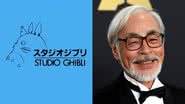 Logo do Studio Ghibli e Hayao Miyazaki no Oscar de 2014 - Divulgação/Studio Ghibli e Frazer Harrison/Getty Images