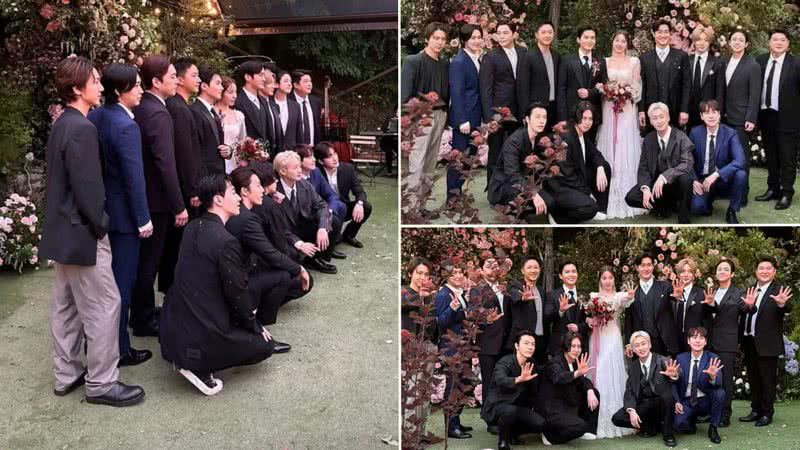 Integrantes do Super Junior no casamento de Ryeowook - Reprodução/Instagram