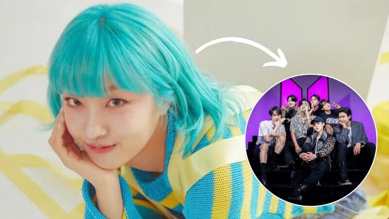 ADORA e integrantes do BTS - Divulgação/BIGHIT Music/AURA Entertainment