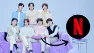 Integrantes do BTS e logo da Netflix - Divulgação/BigHit Music/Netflix