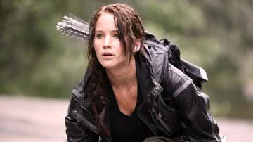 Jennifer Lawrence interpretando Katniss Everdeen na franquia "Jogos Vorazes" - Reprodução/Liongaste