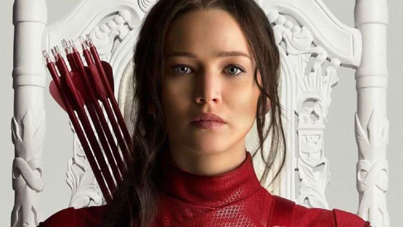 Katniss no pôster do filme de "Jogos Vorazes: A Esperança - Parte 2" - Divulgação/Liongaste