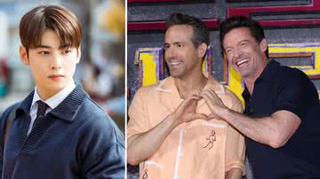 Cha Eun Woo, Ryan Reynolds e Hugh Jackman - Reprodução/MBC TV e Han Myung-Gu/WireImage/Getty Images