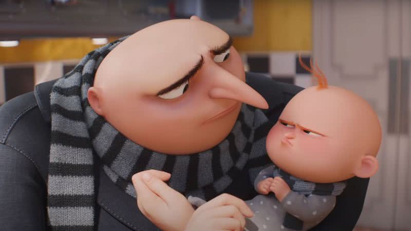 Gru e Gru Jr. em 'Meu Malvado Favorito 4' (2024) - Reprodução/Illumination/Universal Pictures