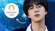 Jin em photoshoot para o o single "The Astronaut" e logo dos Jogos Olímpicos de Paris 2024 - Divulgação/Big Hit Music/Comitê Olímpico Internacional