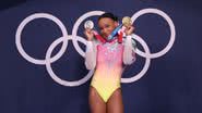 Rebeca Andrade e suas medalhas em Tóquio 2020 - Laurence Griffiths/Getty Images