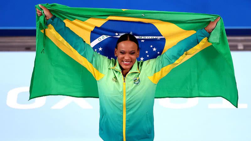 Rebeca Andrade durante as Olimpíadas de Tóquio, em 2021 - Maja Hitij/Getty Images