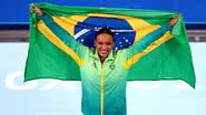 Rebeca Andrade durante as Olimpíadas de Tóquio, em 2021 - Maja Hitij/Getty Images