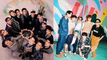 SEVENTEEN em photoshoot para o álbum "17 is right here" e BTS em concept photo para o single "Dynamite" - Divulgação/Big Hit Music/Pledis Entertainment