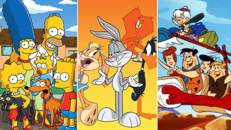 Imagens dos desenhos animados "Os Simpsons", "Looney Tunes"‎, "Os Flintstones" - Reprodução/Warner Bros./Fox