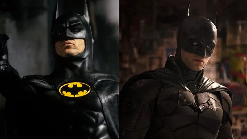 Michael Keaton em "Batman (1989)" e Robert Pattinson em "The Batman" - Reprodução/Warner Bros. Pictures