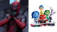 Cena de 'Deadpool & Wolverine' e pôster de 'Divertida Mente 2' - Reprodução/Pixar/Marvel