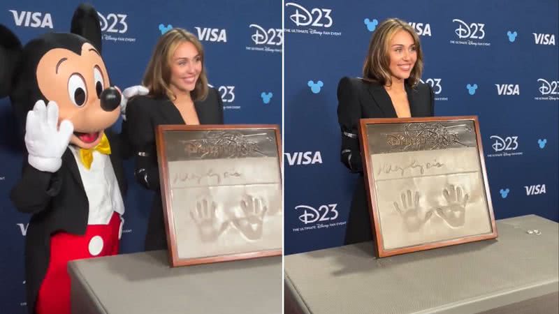 Miley Cyrus na cerimônia "Disney Legends" da D23 - Reprodução/X/MileyUpdates