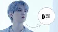 Suga, do BTS e logo da BIGHIT MUSIC - Divulgação/BIGHIT MUSIC