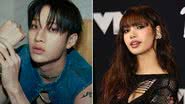 Bang Chan, do Stray Kids, e Lisa, do BLACKPINK - Divulgação/JYP Entertainment e Jamie McCarthy/WireImage/Getty Images