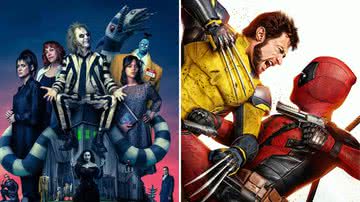 Pôsteres de Os Fantasmas Ainda se Divertem: Beetlejuice Beetlejuice e Deadpool & Wolverine - Divulgação/Warner Bros. Pictures/Marvel