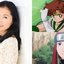 Emi Shinohara ao lado de Sailor Jupiter e Kushina Uzumaki, personagens que dublou ainda em vida