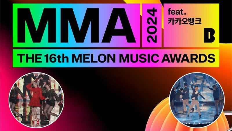 Pôster do MMA 2024 e performances de IU e EXO - Divulgação/Melon e Chung Sung-Jun/Getty Images