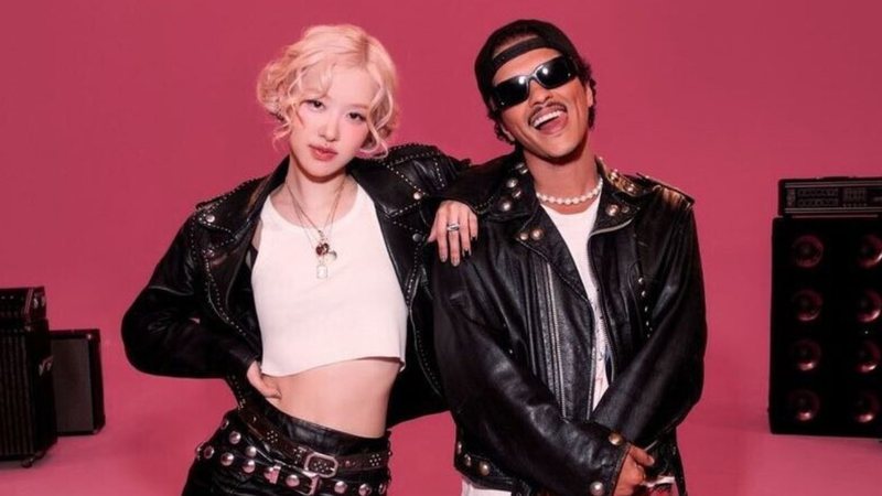 Rosé e Bruno Mars em photoshoot para o single "APT." - Divulgação/Atlantic Records