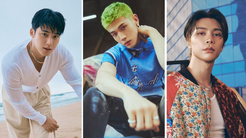 Mingyu (SEVENTEEN), BM (KARD) e Johnny (NCT) - Divulgação/PLEDIS Entertainment/DSP Media/SM Entertainment