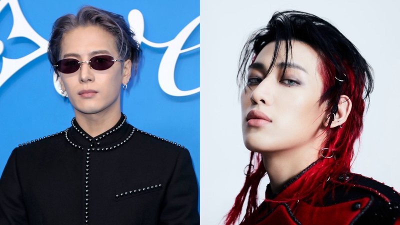 Jackson Wang na Paris Fashion Week 2024 e BamBam em photoshoot para o álbum solo "BAMESIS" - Antoine Flament/Getty Images e Divulgação/Abyss Company