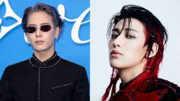 Jackson Wang na Paris Fashion Week 2024 e BamBam em photoshoot para o álbum solo "BAMESIS" - Antoine Flament/Getty Images e Divulgação/Abyss Company