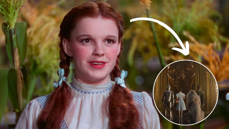 Dorothy em 'O Mágico de Oz' (1939) e 'Wicked' (2024) - Reprodução/MGM/Universal Pictures