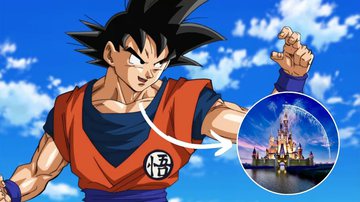 Goku, de 'Dragon Ball', e castelo da Disney - Reprodução/Toei Animation/Disney