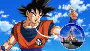 Goku, de 'Dragon Ball', e castelo da Disney - Reprodução/Toei Animation/Disney