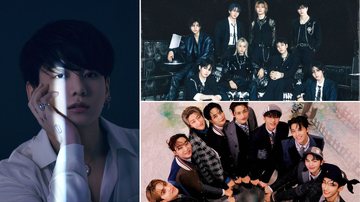 Jungkook, do BTS, Stray Kids e SEVENTEEN, alguns dos indicados ao Billboard Music Awards 2024 - Divulgação/BIGHIT Music, JYP Entertainment/Pledis Entertainment