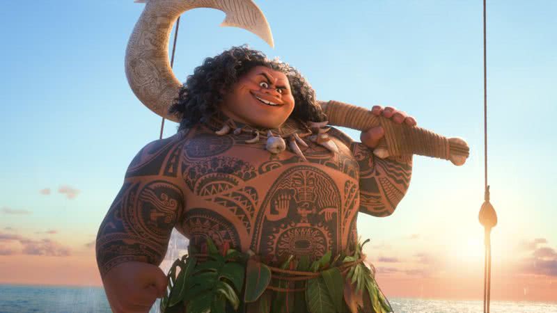 Maui em cena de "Moana 2" - Reprodução/Disney