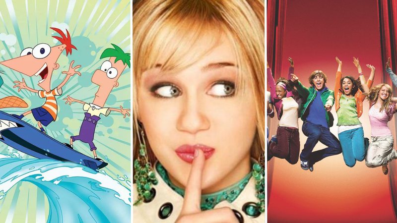 Imagens promocionais de "Phineas e Ferb", "Hannah Montana" e "High School Musical" - Reprodução/Disney Channel