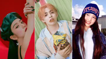 Jisoo (BLACKPINK), S.Coups (SEVENTEEN) e Nayeon (TWICE) - Divulgação/YG Entertainment/PLEDIS Entertainment/JYP Entertainment