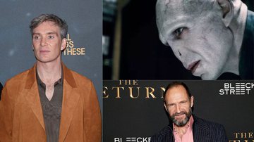 Cillian Murphy, Ralph Fiennes e o personagem Voldmort de Harry Potter - by Alan Chapman/Dave Benett/WireImage/by Dominik Bind/Getty Images/Reprodução Warner Bros.