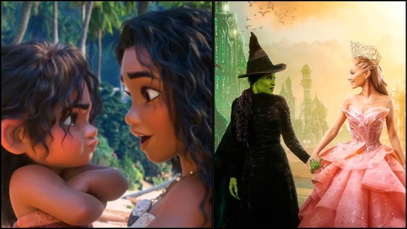 Imagem promocional do filme 'Wicked' (2024)/Moana 2 - Divulgação/Universal Pictures/Disney