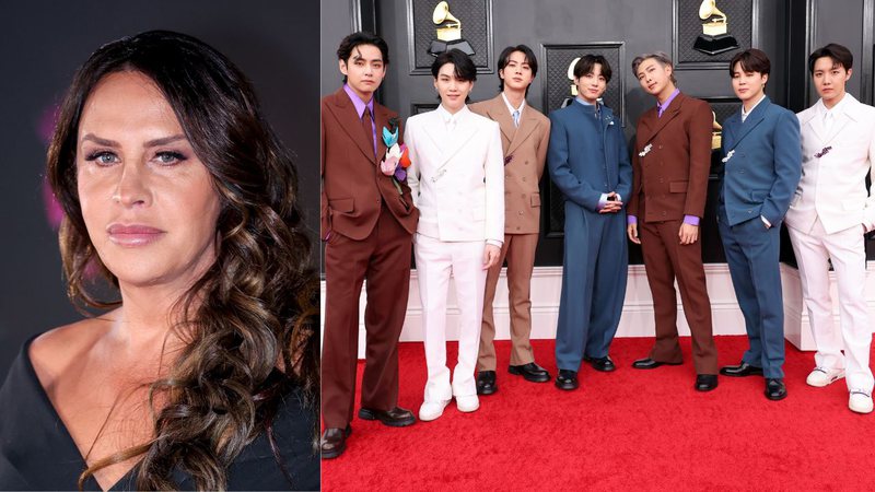 Atriz Karla Sofía Gascón e membros do BTS - Medios y Media/Amy Sussman/Getty Images