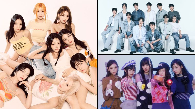 Integrantes do fromis_9, THE BOYZ e NewJeans - Divulgação/PLEDIS Entertainment/ONE HUNDRED/ADOR