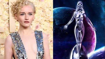 Julia Garner no Globo de Ouro 2024 e imagem da personagem Shalla-Bal - Amy Sussman/Getty Images/Reprodução/Marvel Comics