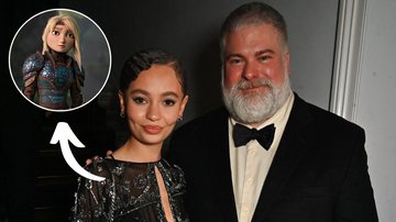 Nico Parker, Dean DeBlois e Astrid de 'Como Treinar o Seu Dragão' - Dave Benett/Getty Images for Universal Filmed Entertainment Group/Divulgação/DreamWorks