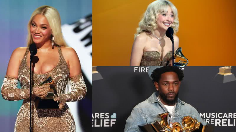 Beyonce, Sabrina Carpenter e Kendrick Lamar, no Grammy 2025 - Kevin Winter/Kevin Mazur/Jeff Kravitz/Getty Images