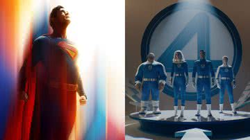 Imagens de 'Superman' e 'Quarteto Fantástico: Primeiros Passos' - Reprodução/Marvel/DC