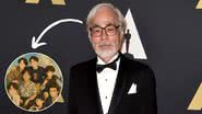 Hayao Miyazaki e imagem gerada por IA do BTS - Frazer Harrison/Getty Images e Reprodução/ChatGPT