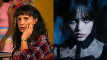 Cenas de 'Stranger Things' e 'Wandinha' - Reprodução/Netflix