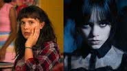 Cenas de 'Stranger Things' e 'Wandinha' - Reprodução/Netflix