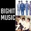 Logo da BIGHIT MUSIC e integrantes do BTS e TXT