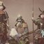 Samurais em suas armaduras por volta de 1870 e 1890